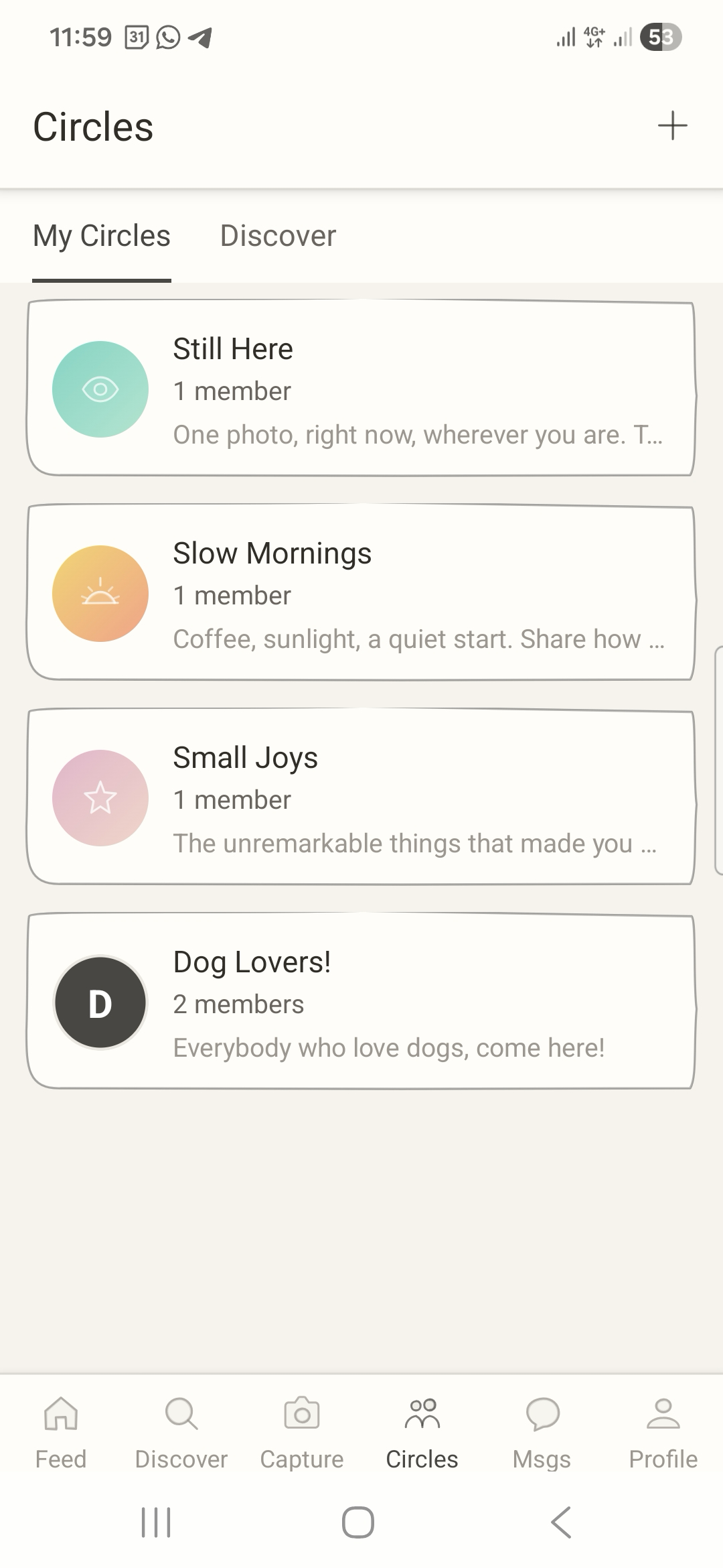 Circles for sharing with communities
